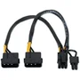 Aisens Cable de Alimentación para Tarjeta Gráfica A131-0165 - 2x Molex Macho a 6+2 PIN PCIe, 20cm, 54W